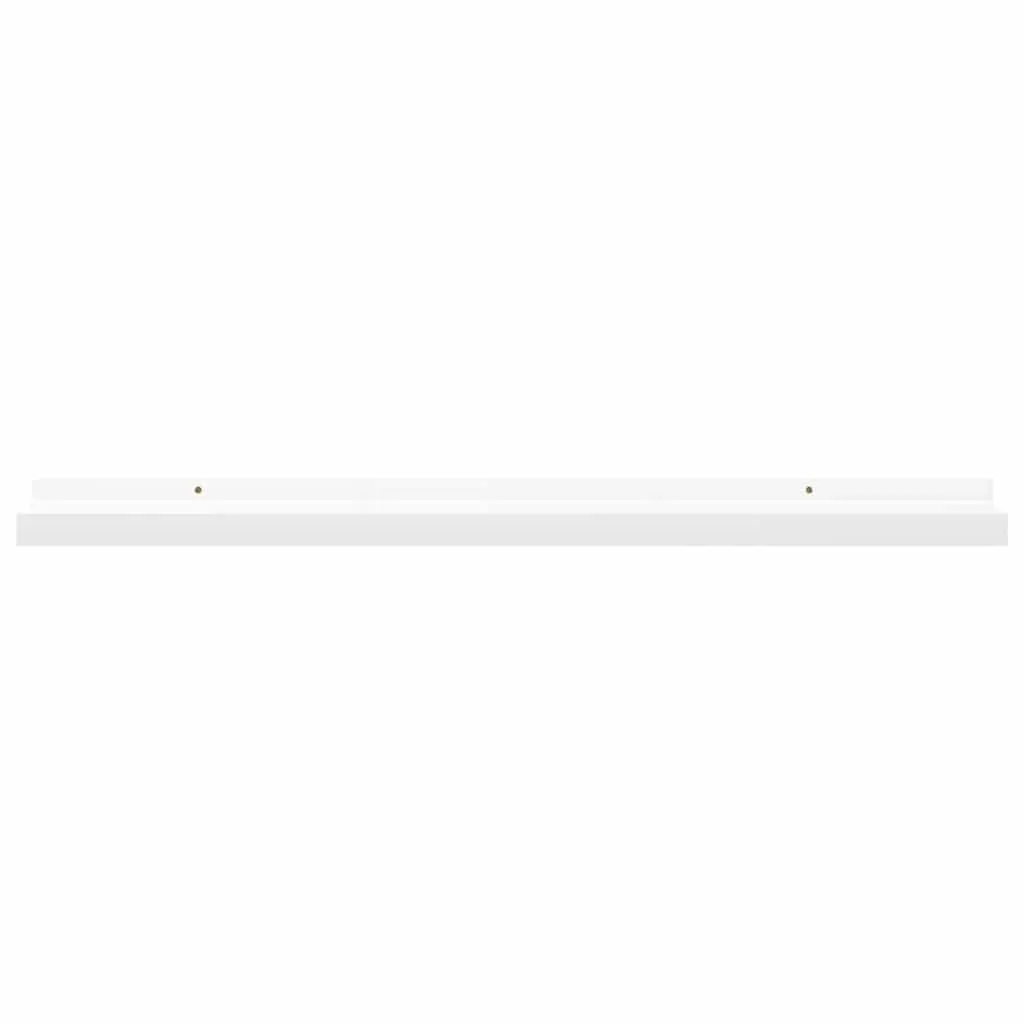 Wall Shelves Ledges Lacquered MDF 80 x 9 x 3 cm White 2 Piece Floating Picture Frame Display Storage Shelving