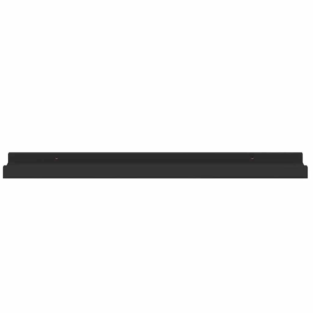 Picture Frame Ledge Shelves 2pcs Wall Mounted Display Shelf Black 60x9x3cm MDF
