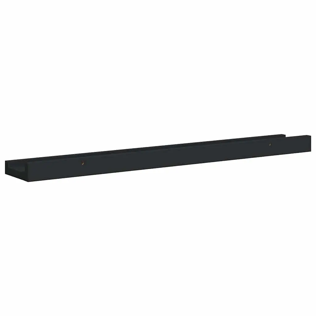 Picture Frame Ledge Shelves 2pcs Wall Mounted Display Shelf Black 60x9x3cm MDF