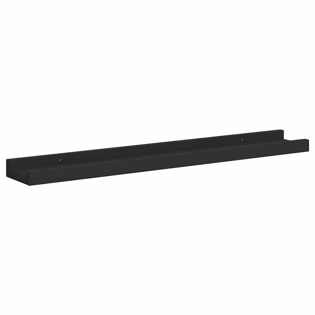 Picture Frame Ledge Shelves 2pcs Wall Mounted Display Shelf Black 60x9x3cm MDF