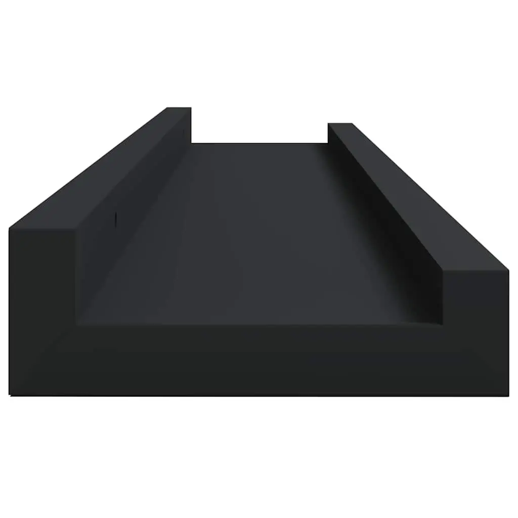Picture Frame Ledge Shelves 2pcs Wall Mounted Display Shelf Black 60x9x3cm MDF