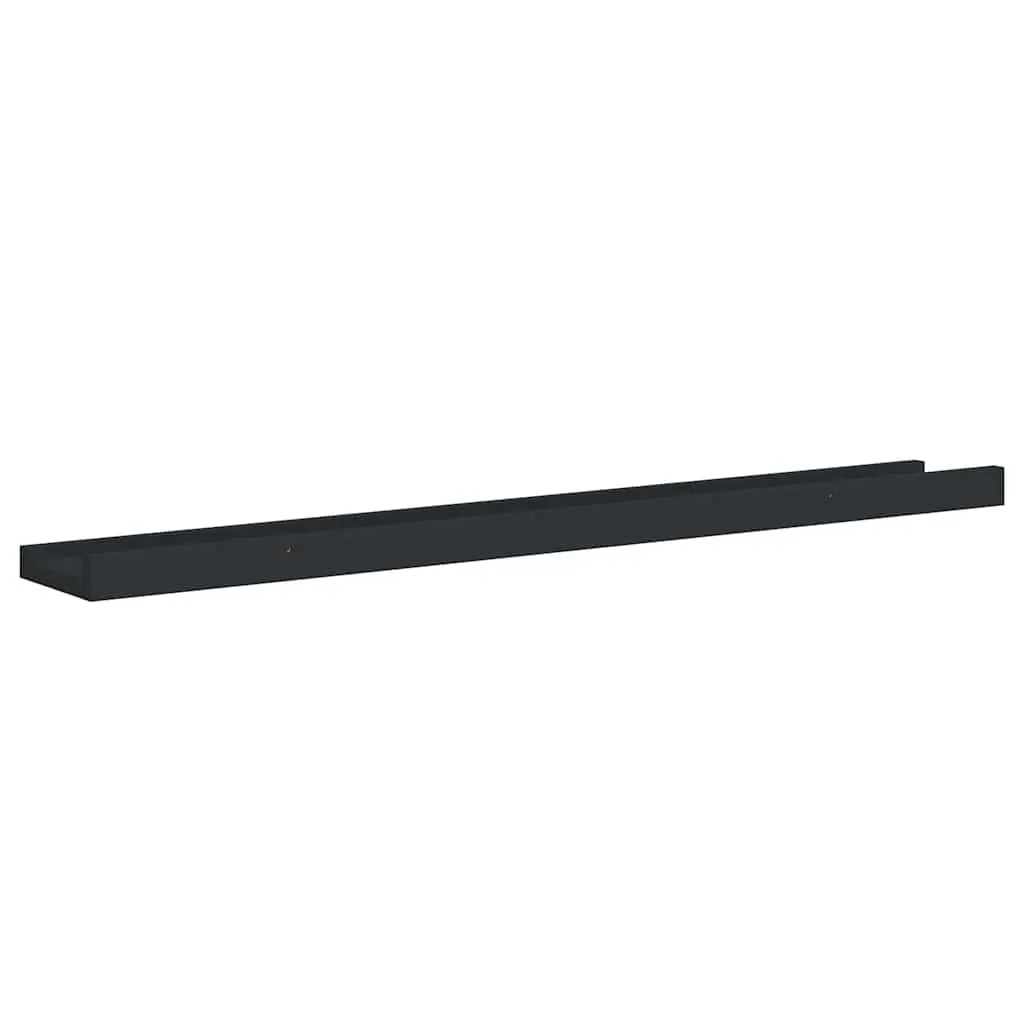 Picture Frame Ledge Shelves 2 pcs Black Wall Mount Floating Display Storage