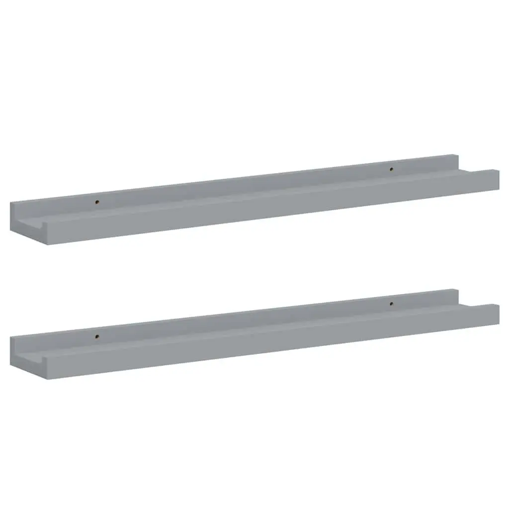 Picture Frame Ledge Shelves MDF 60x9x3cm Grey 2 Piece