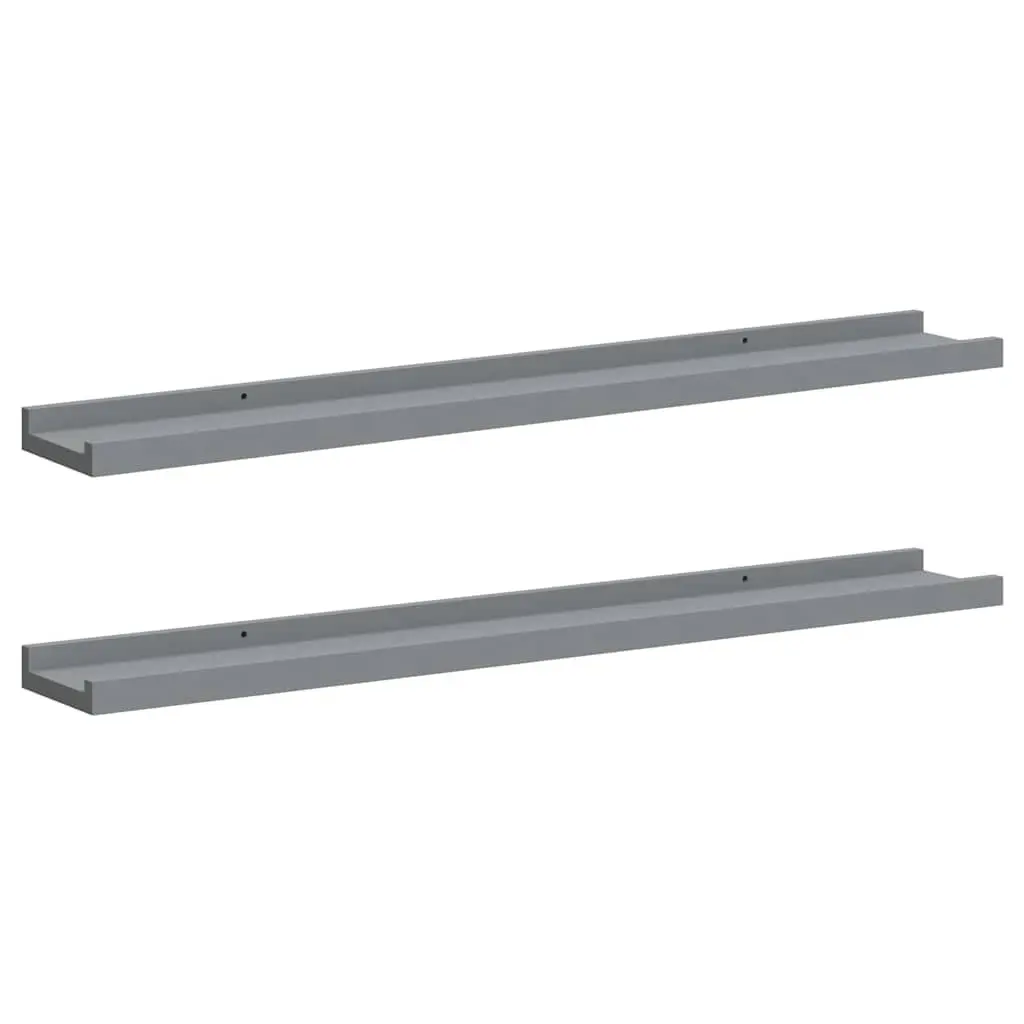 Grey Floating Shelf Set for Pictures and Decor