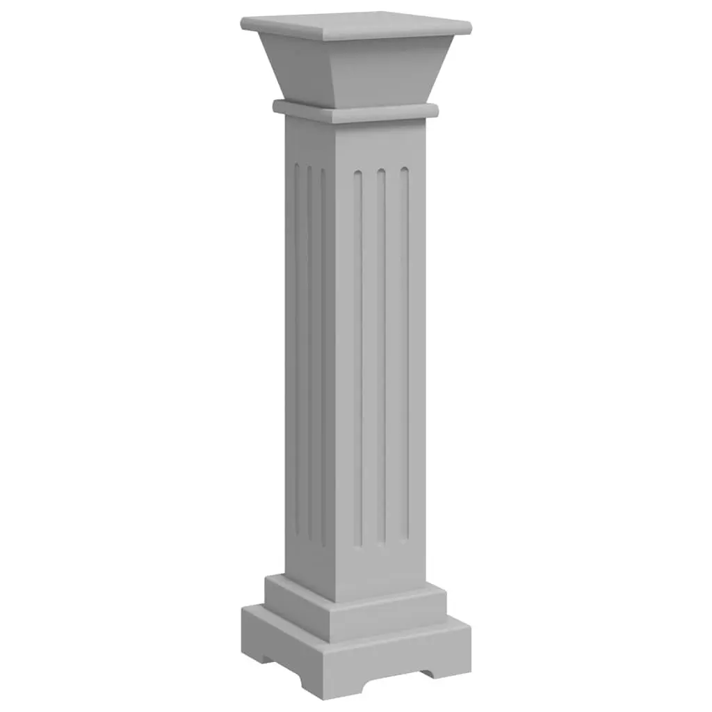 Grey Square Pillar Plant Stand Classic Design Patio Living Room Bedroom Display