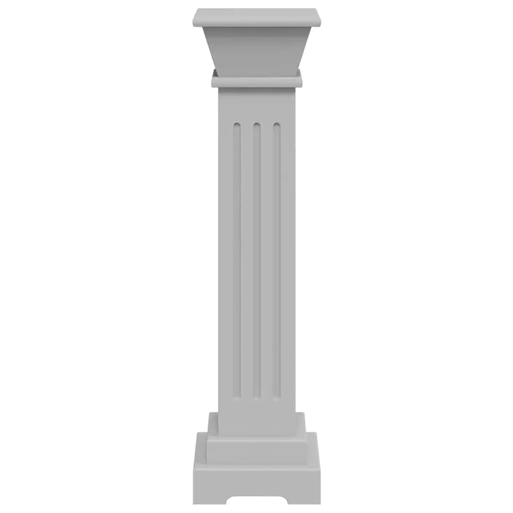 Grey Square Pillar Plant Stand Classic Design Patio Living Room Bedroom Display