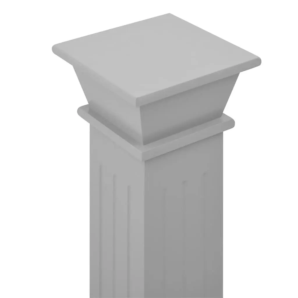 Grey Square Pillar Plant Stand Classic Design Patio Living Room Bedroom Display
