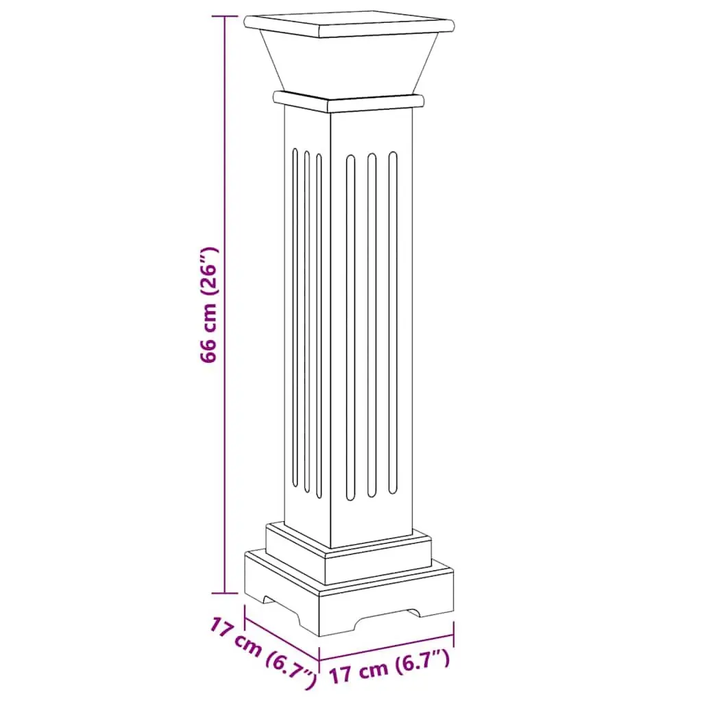Square Pillar Plant Stand in Black MDF