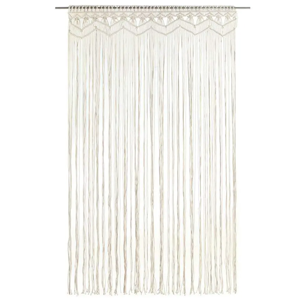 Cream Cotton Macrame String Curtain 140x240 cm