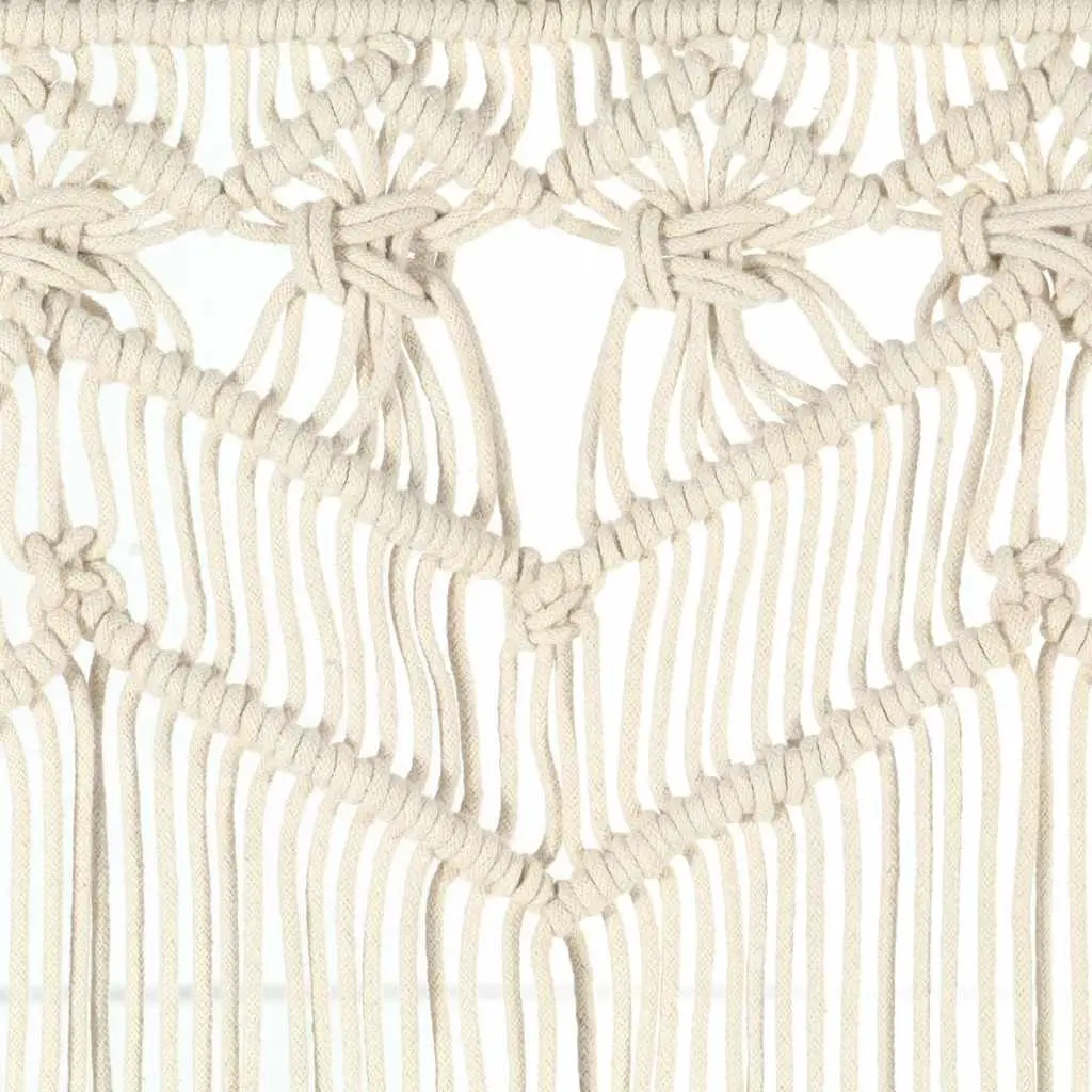 Cream Cotton Macrame String Curtain 140x240 cm