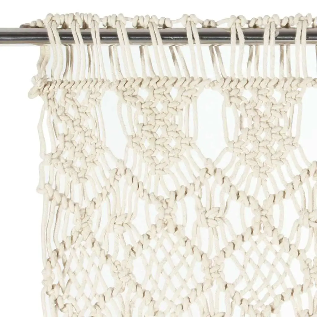 Cotton Macrame String Curtain 140x240 cm in Cream