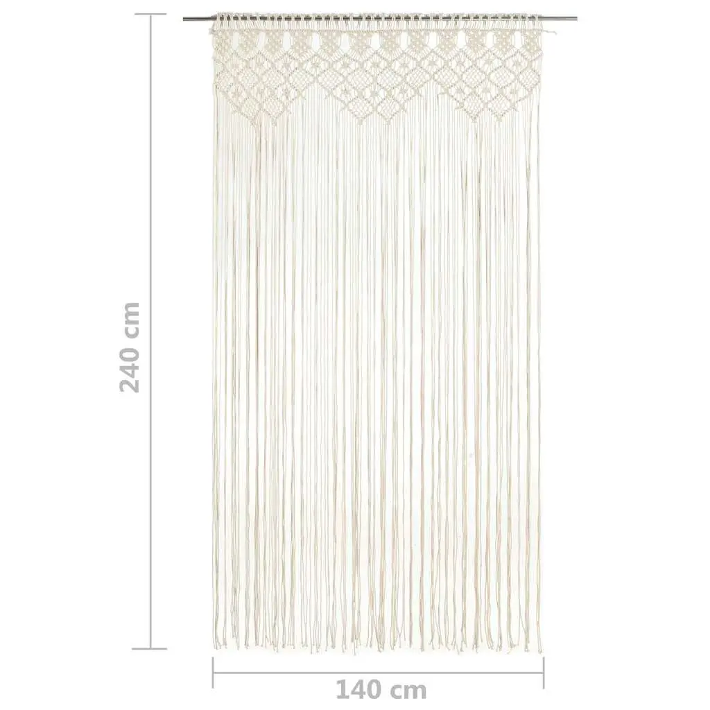 Cotton Macrame String Curtain 140x240 cm in Cream