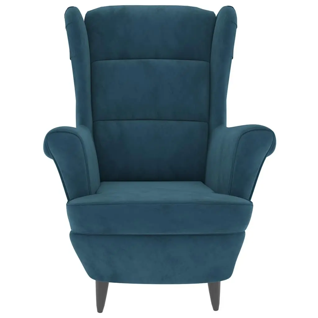 Blue Velvet Armchair with Durable Build