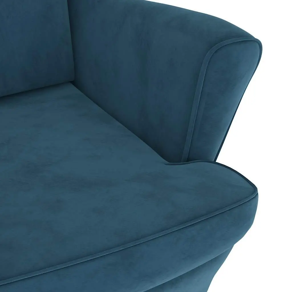 Blue Velvet Armchair with Durable Build