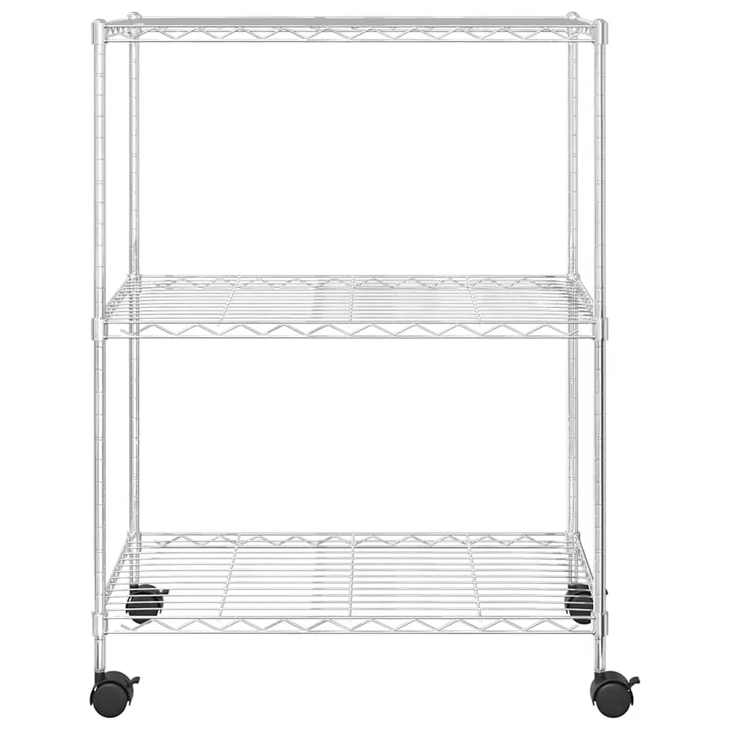 3-Tier Wire Storage Rack on Wheels for Easy Use