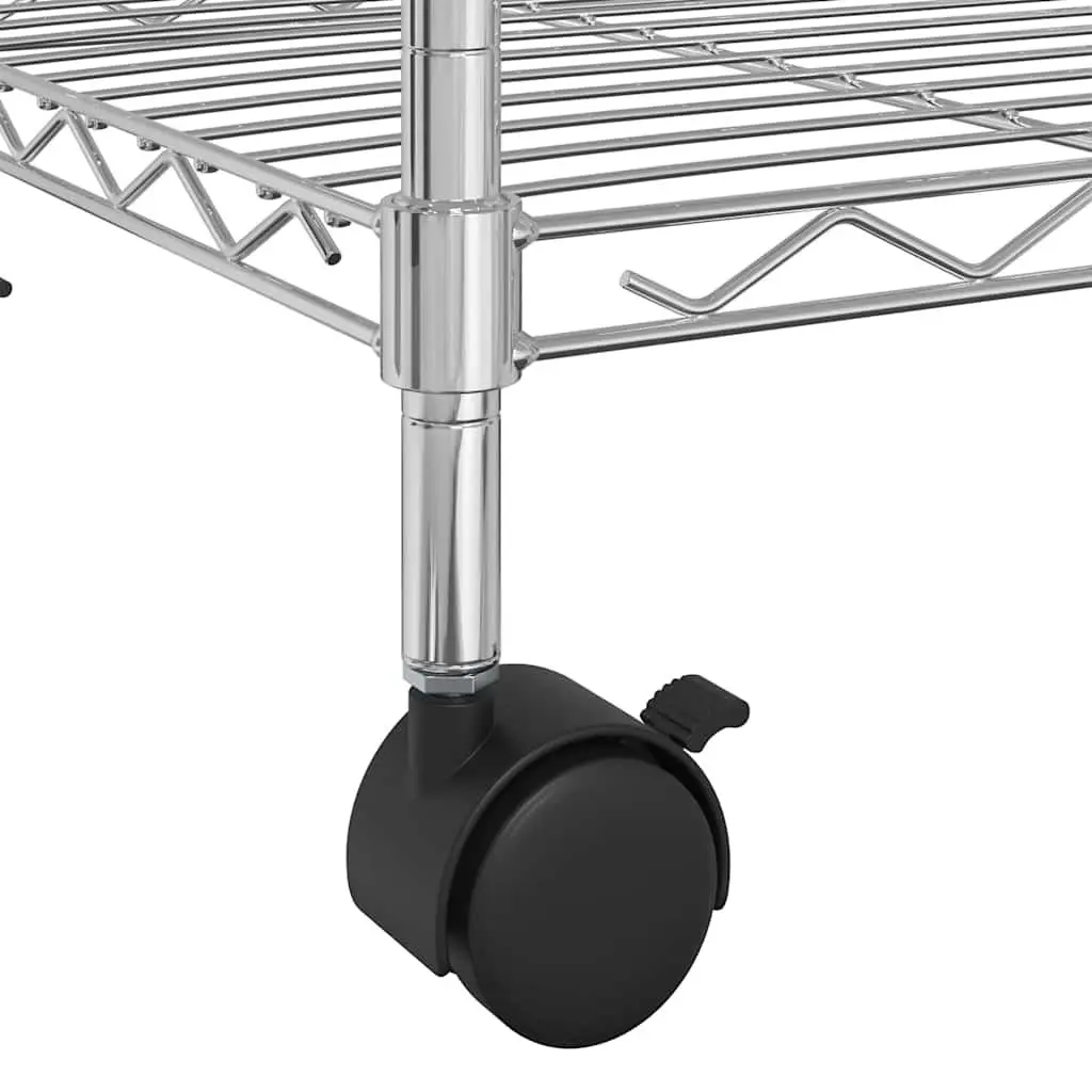 3-Tier Wire Storage Rack on Wheels for Easy Use