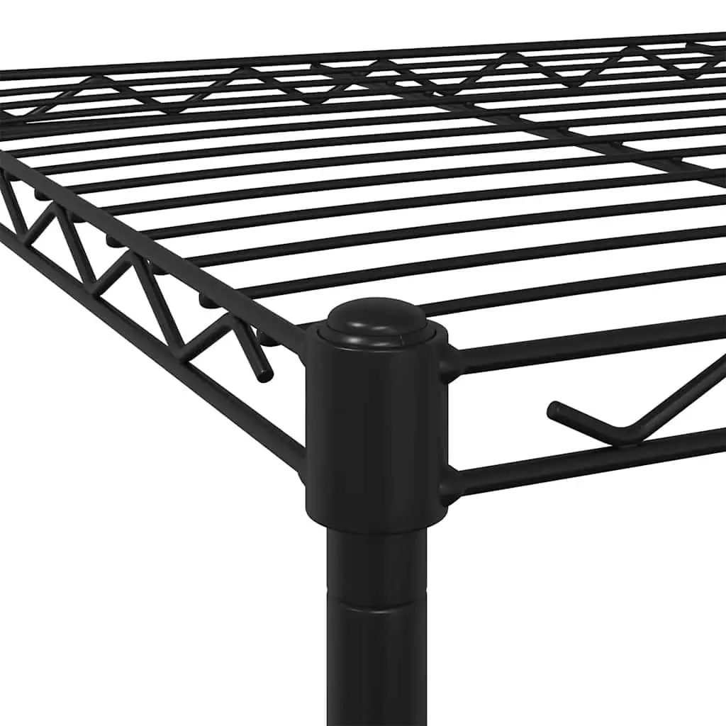 3-Tier Storage Rack with Wheels 60x35x81cm Black