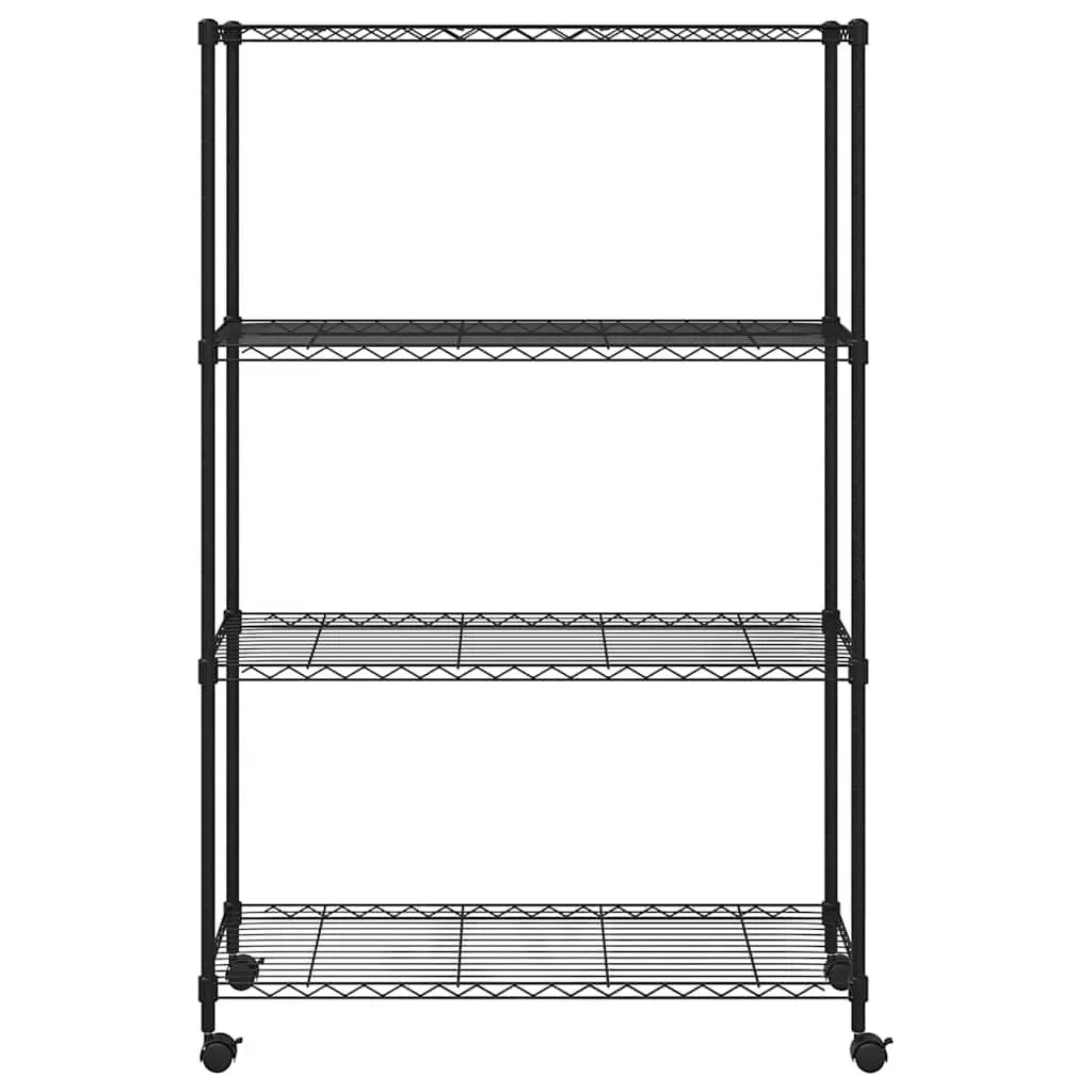 4-Tier Storage Shelf Iron 90 x 35 x 142 cm Black