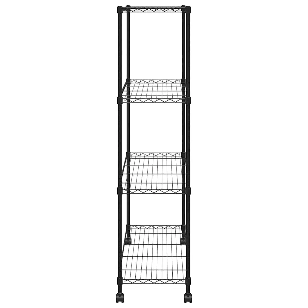 4-Tier Storage Shelf Iron 90 x 35 x 142 cm Black