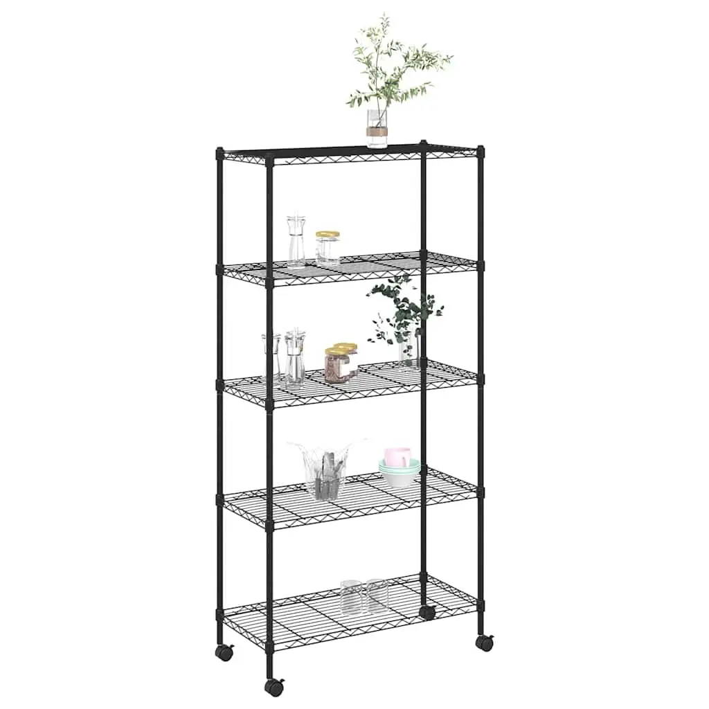 5-Tier Storage Shelf with Wheels for Organised Space