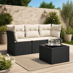 Premium Black 4 Piece Garden Sofa Set for Outdoor Relaxation