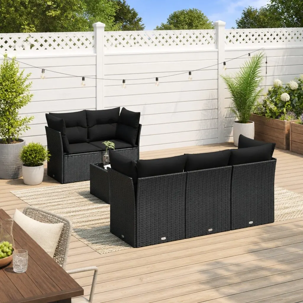 6 Piece Garden Sofa Set with Storage