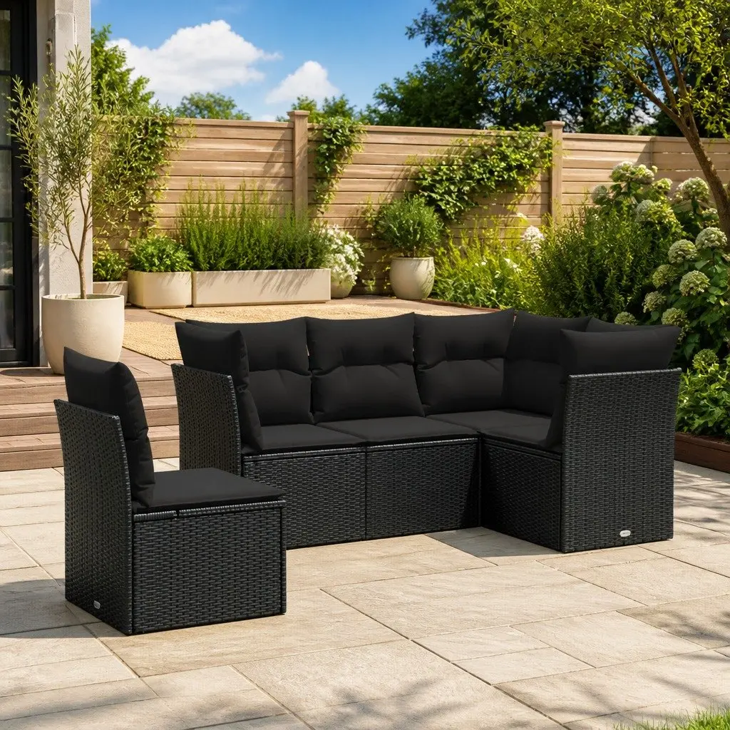 5-Piece Outdoor Garden Sofa Set with Storage