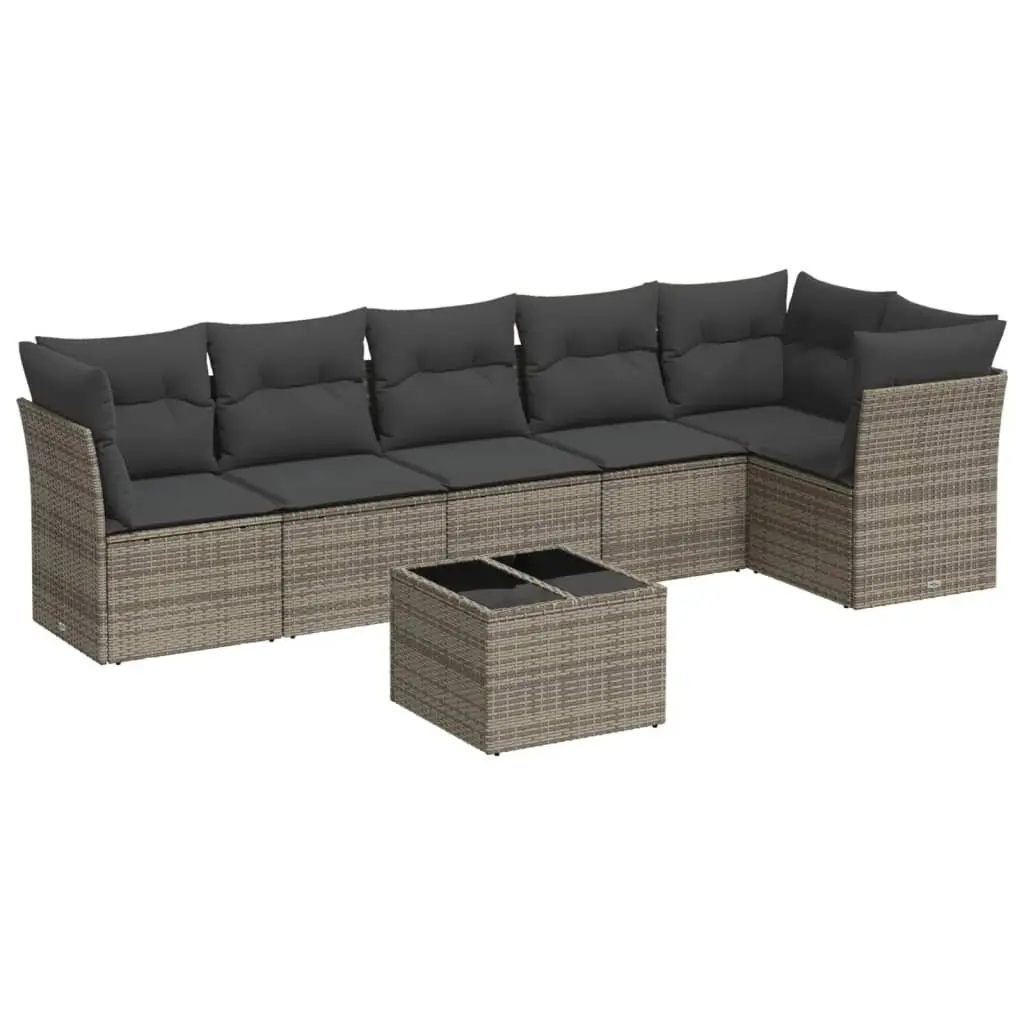 7 Piece Garden Sofa Set in Grey