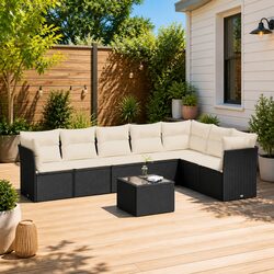 8-Piece Modular Garden Sofa Set with Cushions