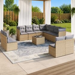 High-Quality 12 Piece Garden Sofa Set in Beige