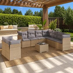 High-Quality 10-Piece Garden Sofa Set with Storage