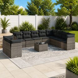 Premium 11 Piece Grey Garden Sofa Set for Your Patio