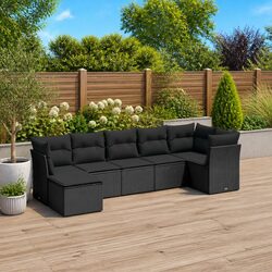 Durable 7 Piece Modular Outdoor Sofa Set with Cushions
