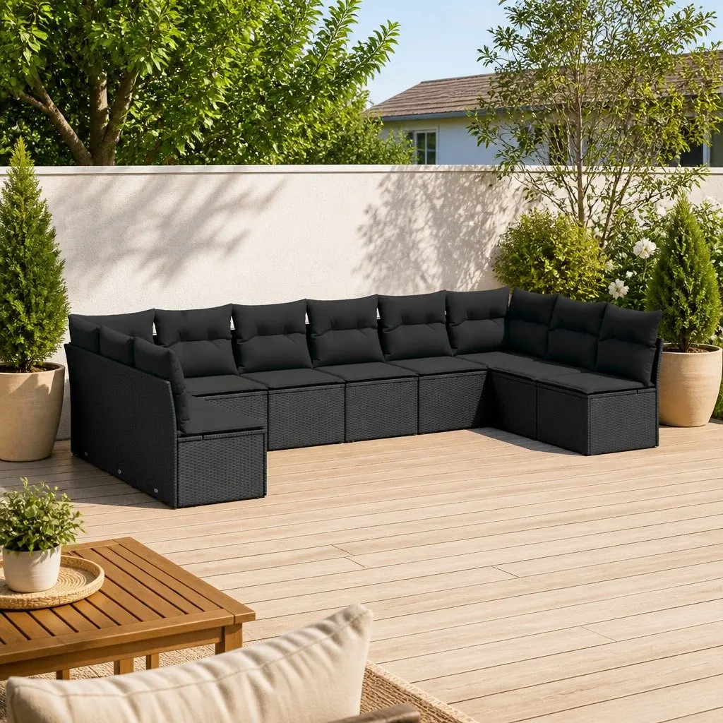 10 Piece Garden Sofa Set with Cushions Storage