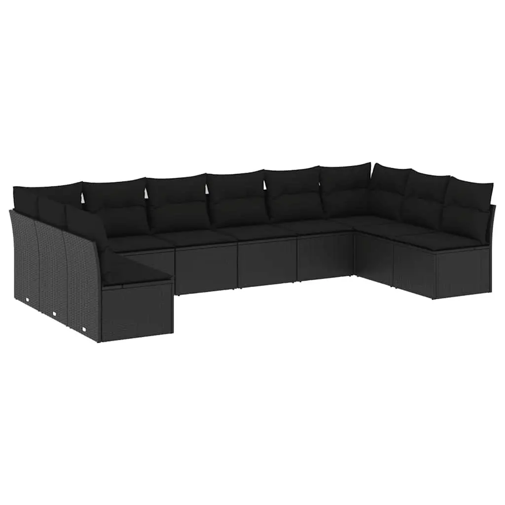 10 Piece Garden Sofa Set with Cushions Storage