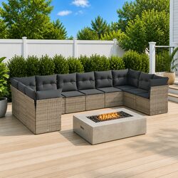 Premium 10-Piece Garden Sofa Set for Outdoor Comfort