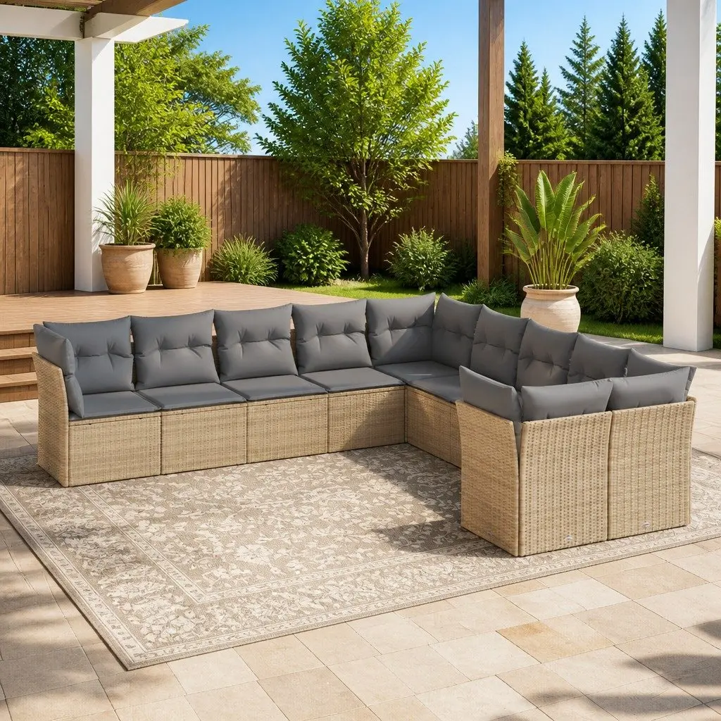 10 Piece Garden Sofa Set for Outdoor Relaxation