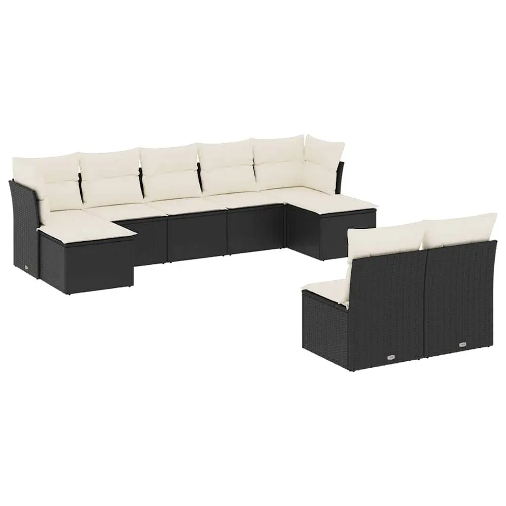9-Piece Garden Sofa Set in Black