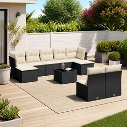 Premium 10-Piece Garden Sofa Set with Storage Cushions