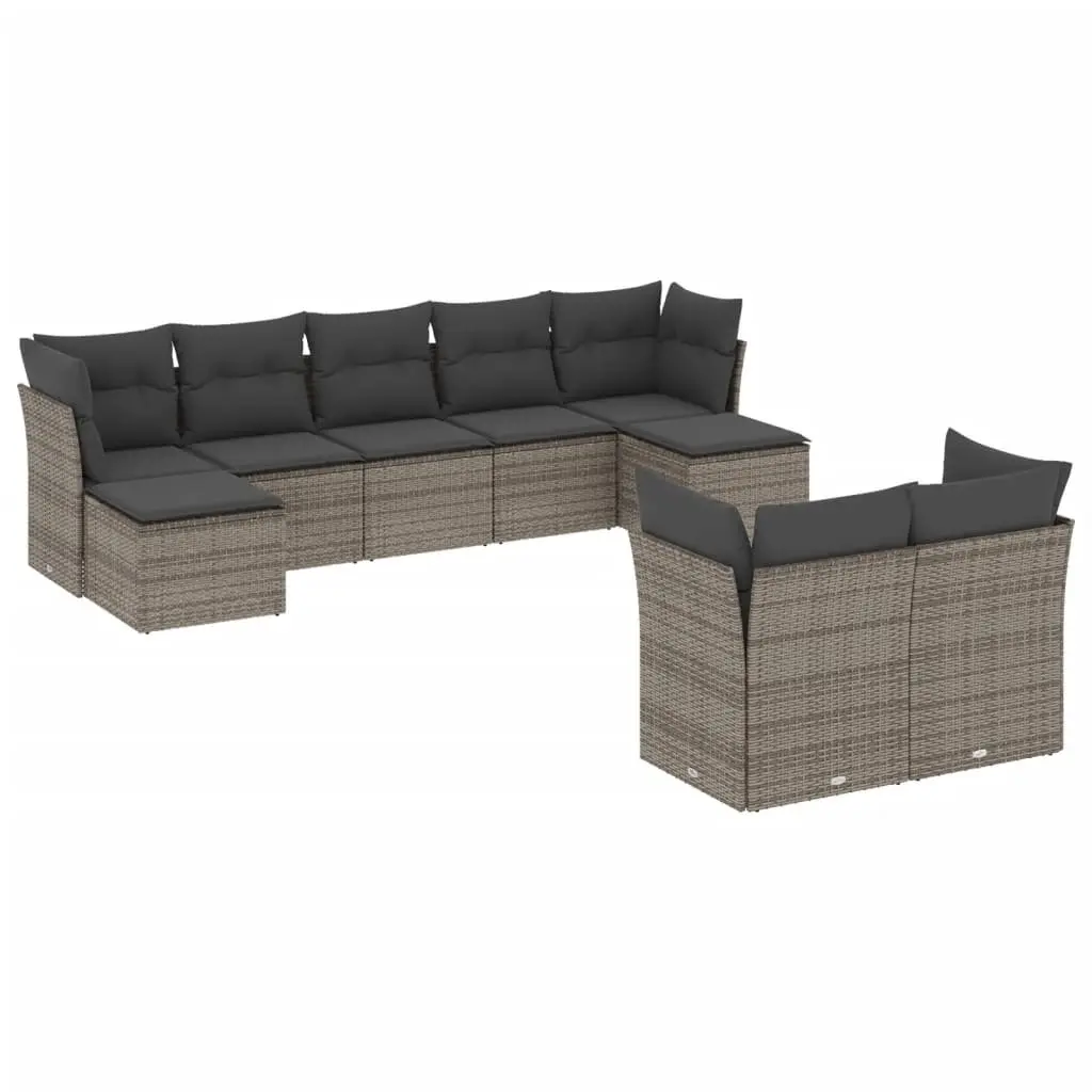 Modular 9-Piece Garden Sofa Set in Grey