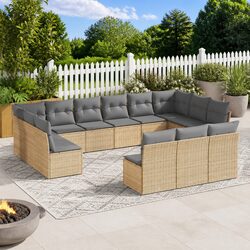 Premium Modular 13 Piece Garden Sofa Set in Beige
