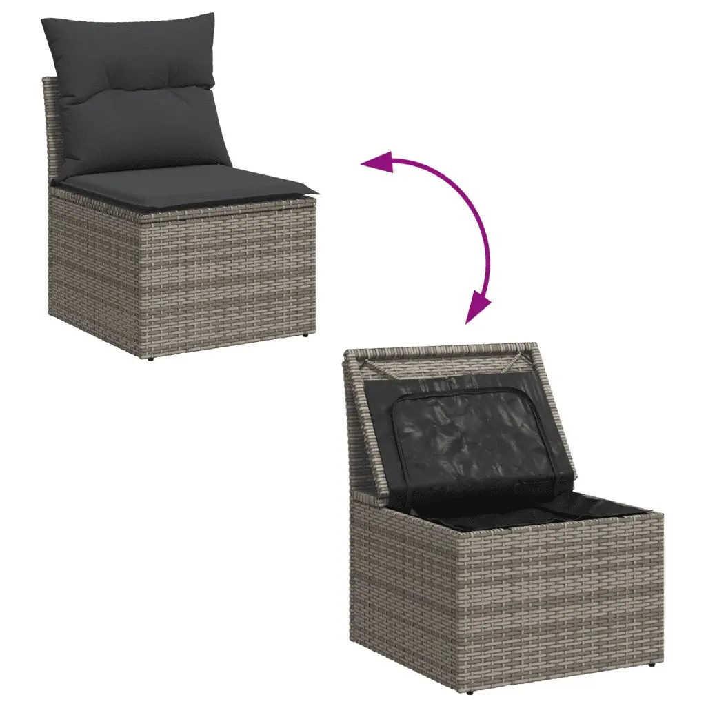 12 Piece Outdoor Garden Sofa Set in Grey Rattan