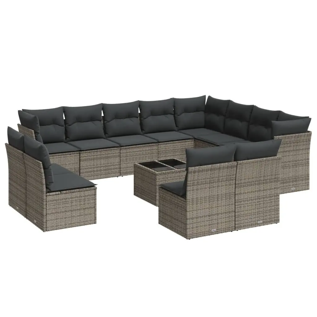 13 Piece Grey Rattan Garden Sofa Set