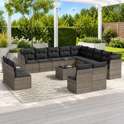Durable 14 Piece Garden Sofa Set for Outdoor Relaxation