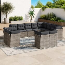Premium 12-Piece Outdoor Garden Sofa Set in Grey