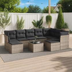 Durable 10-Piece Garden Sofa Set with Storage