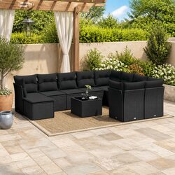 High-Quality Modular Black Rattan Garden Sofa Set
