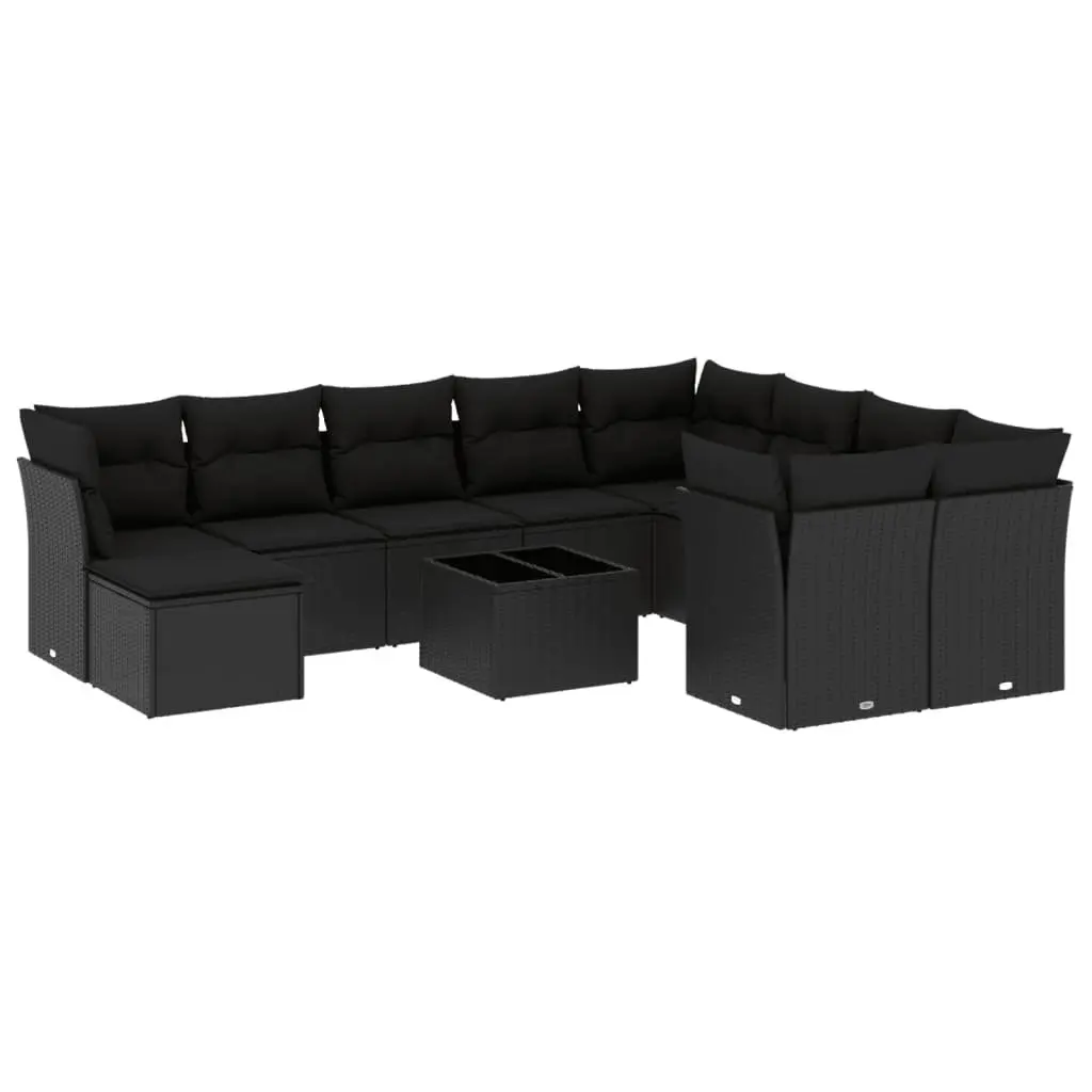 Modular Black Rattan Garden Sofa Set