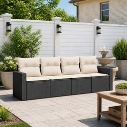 Premium 4 Piece Modular Outdoor Sofa Set in Black