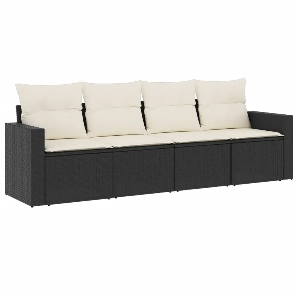 4 Piece Modular Outdoor Sofa Set in Black